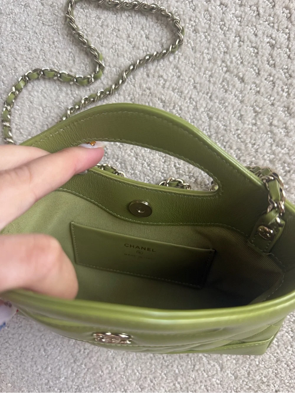 Chanel nano 31 matcha green
